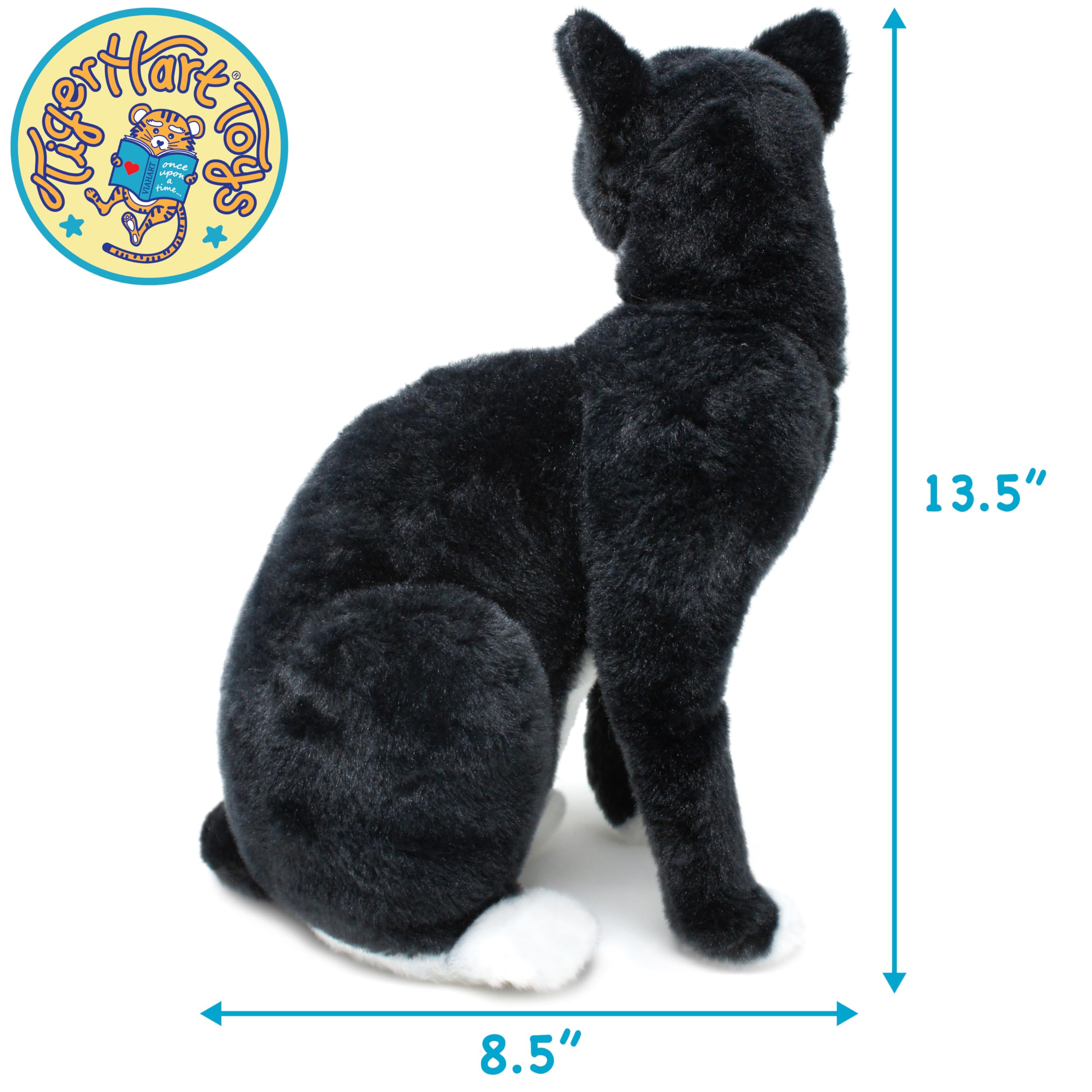 VIAHART Tate The Tuxedo Cat - 14 Inch Stuffed Animal Plush Black